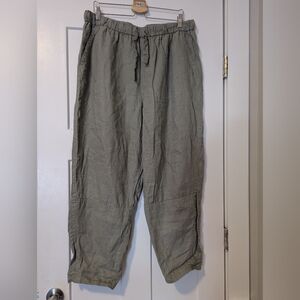 Everlane Linen Pull On Barrel Pants, XXL, Light Green